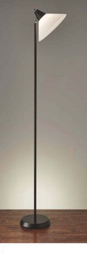 New Adesso Swivel Floor Lamp Black Plastic Shade, Smart Outlet Compatible 1 Bulb