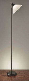 New Adesso Swivel Floor Lamp Black Plastic Shade, Smart Outlet Compatible 1 Bulb