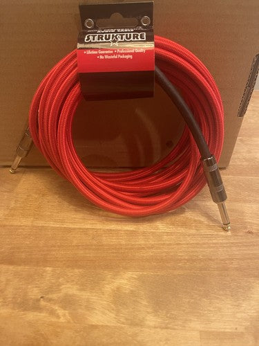 Strukture SC186RD Woven Guitar & Instrument Cable, 18.6' Ft, Red