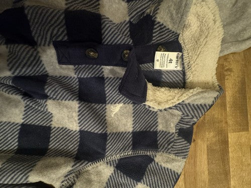 BRAND NEW CARTERS CORE 2 Pc SET TODDLER SQUARE DESIGN FLEECE W/ PANTS 4t