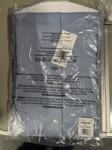 BRAND NEW VAN HEUSEN REGULAR FIT ULTRA WRINKLE FREE BLUE DRESS SHIRT L 34/35