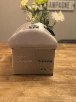 HAND MADE LOGICAL LOCK BOX SAFE W/ 4 BUTTON CODE-METAL LOCK-LEDS+AUDIO PORTABLE