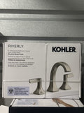 Kohler Riverly 8” Widespread Bathroom Faucet W/Clicker Drain - Brushed Nickel