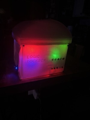 Interactive Puzzle LED Logical  Lock Box w/ Hidden  Safe & Hidden Drawer & Snd