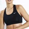 Nike Swoosh Sports Bra Black Medium Support Dri-Fit Non-Padded L BV3630-010