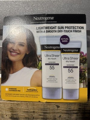 Nuetrogena 2pk - 5oz & 3oz ULTRA SHEER Dry-Touch SUNSCREEN Broad Spectrum SPF 55