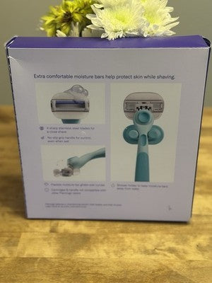Flamingo Moisture Plus Razor Kit 9 Cartridges Handle Shower Holder New Sealed