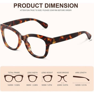 Reading Glasses for Women Oprah Blue Light Reading Glasses w/ Spring Hinge,