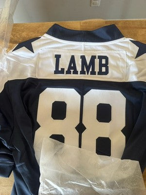 Dallas Cowboys CeeDee Lamb Jersey Navy L #88 Stitched NEW Football NFL Big