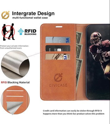 For iPhone 15  Flip Wallet Leather Flip Card Wallet Phone Case TPU Shockproof