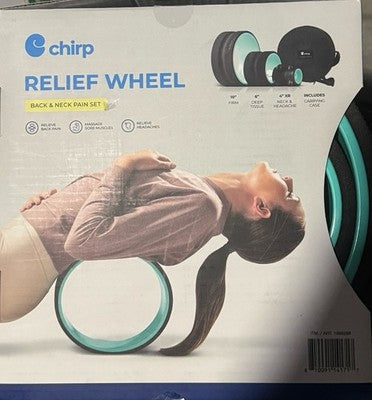 Brand New Chirp Relief Wheel Back & Neck Pain Set - Complete 4-Piece Kit
