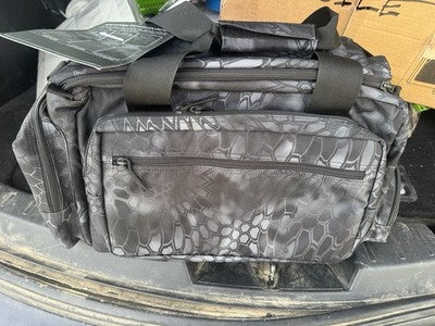 Kryptek Ethos Range Bag: Water-Resistant, Zippered w 2 Removable Pistol Sleeves