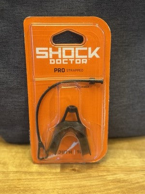 NEW Shock Doctor Pro Strapped Youth Mouthguard Black 10+ Football Hockey Sports