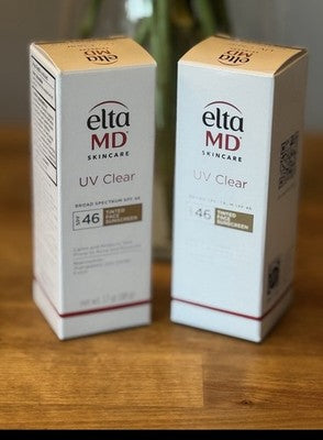 2Pcs Elta MD UV Clear TINTED Facial Sunscreen SPF 46 1.7 oz EXP 09/27 NEW IN BOX