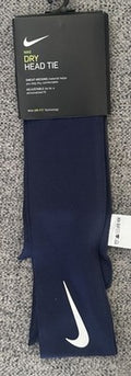 Nike Dri-FIT Dry Head Tie Navy Blue Adjustable Sweat-Wicking Headband NWT