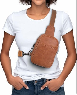 Small Sling Bag Crossbody Bags for Women Trendy Crossbody Purse Leather Chest Ba