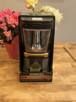 New Duracell 3000 Lumen Tri-Power Rechargeable Lantern Solar USB Camping Light