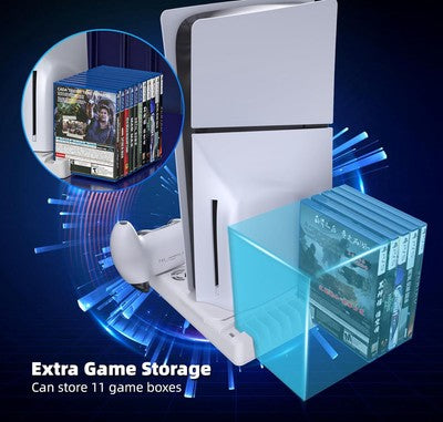 PS5 Stand PS5 Slim Stand with Cooling Station and Controller Charging Station