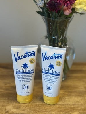 (2) VACATION Classic Lotion SPF50 Sunscreen Travel 6oz/177ml!