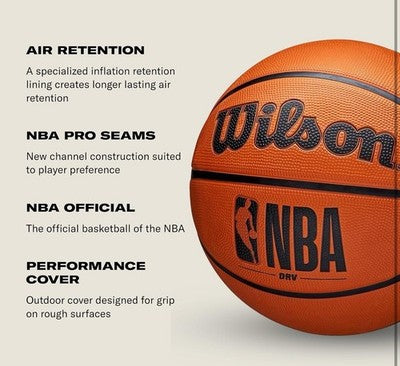 WILSON NBA DRV Series Basketball - DRV Pro, Brown, Size 6 - 28.5”
