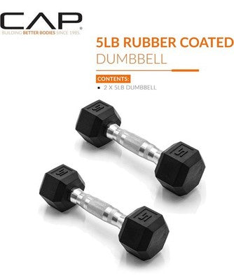 CAP Barbell Coated Dumbbell Weight Pair 5 lbs