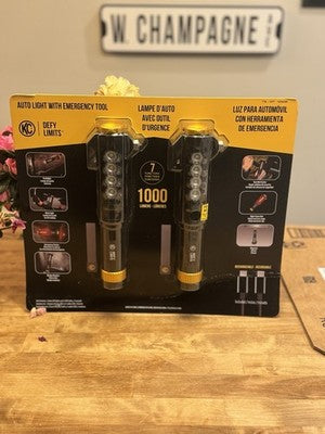 KC Defy Limits Auto Light with Emergency Tool 1000 Lumens Rechargeable “Pack 2”
