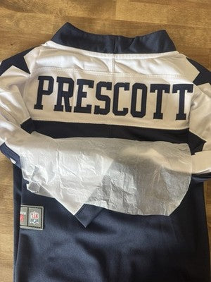 Nike NFL Dallas Cowboys Dak Prescott #4 On Field Navy Jersey L White Stitch New