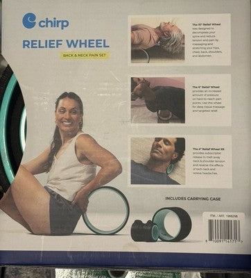 Brand New Chirp Relief Wheel Back & Neck Pain Set - Complete 4-Piece Kit