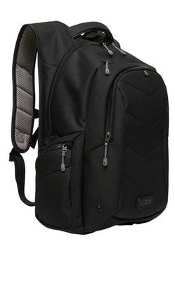 LOLE QUILTED LAPTOP BACKPACK  BLACK 11.8” WX5.9”L 18.5”H THEFT DETERRENT
