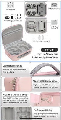 Brand New Peralun Carrying Case for DJI NEO DRONE Accessories Pink-Hard Shell