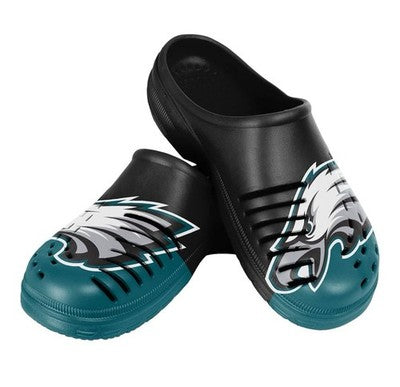 FOCO NFL Youths 7-8  Philadelphia Eagles 2023 Colorblock Big Logo Clogs