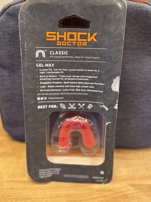 Shock Doctor Gel Max Youth Mouthguard Red New Impact Sports Gel-Fit Liner