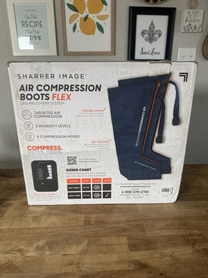 Large Size Sharper Image Flex Air Compression Boots Leg Massager  No Box