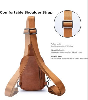 Small Sling Bag Crossbody Bags for Women Trendy Crossbody Purse Leather Chest Ba