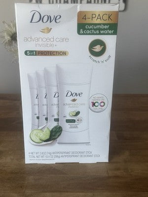 Dove Advanced Care invisible+ Antiperspirant Deodorant Cucumber  & Cactus 4 PACK