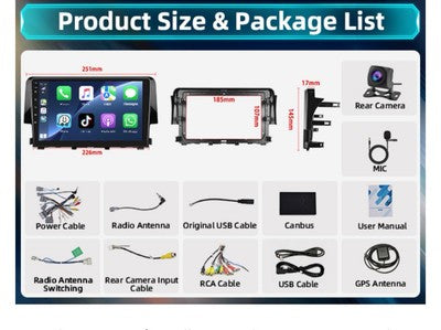 Android Car Stereo for 2016–2021 Honda Civic | 9” Touchscreen Radio w/ Apple