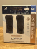 Copper Fit Elite Compression Knee Sleeve 2 Pack L/XL 16-20" Airflow Technology