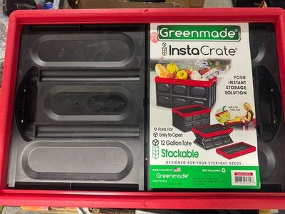 GreenMade InstaCrate 12 Gallon Collapsible Tote Red/black