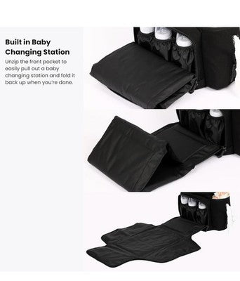 Neoprene Diaper Bag Backpack with Front Fold Changing Station Augie Dean