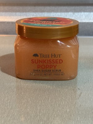 TREE HUT SUN KISSED POPPY SHEA SUGAR SCRUB 18 Oz MARIGOLD WHITE LILY SHEA BUTTER