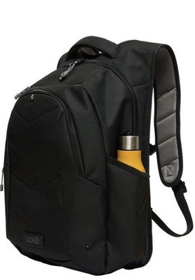 LOLE QUILTED LAPTOP BACKPACK  BLACK 11.8” WX5.9”L 18.5”H THEFT DETERRENT
