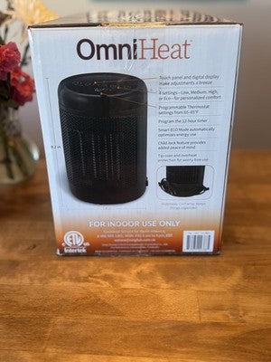 OmniHeat 2-Pack Digital Ceramic Personal Heater 1500W Eco Mode Safety New