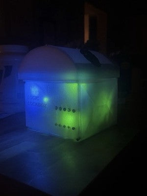 HAND MADE LOGICAL LOCK BOX SAFE W/ 4 BUTTON CODE-METAL LOCK-LEDS+AUDIO PORTABLE