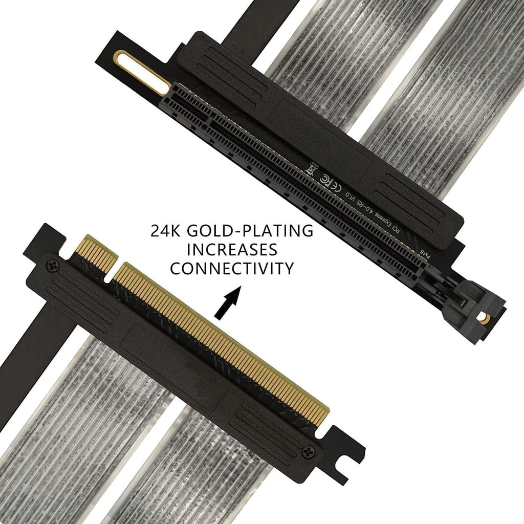 PCIe 4.0 Riser Cable, GEN 4 x16 PCI Express Riser Extender  20cm & 90° Graphics