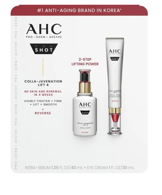 NIB AHC Pro Shot Colla Juvenation Lift 4 Duo Serum Eye & Face Cream 40ml/30ml