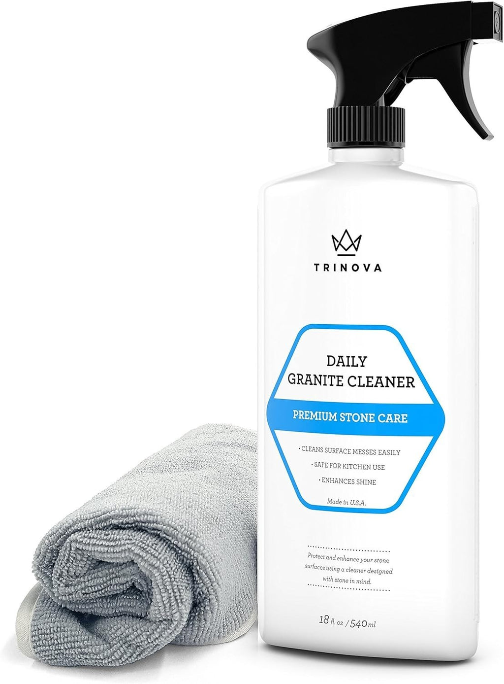 TriNova Granite Cleaner & Polish for Daily Use - Made in USA, 18 oz TILE, STONE
