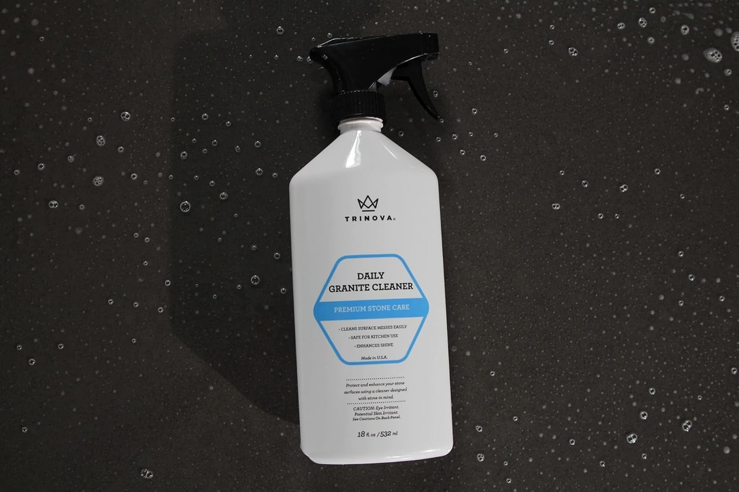 TriNova Granite Cleaner & Polish for Daily Use - Made in USA, 18 oz TILE, STONE