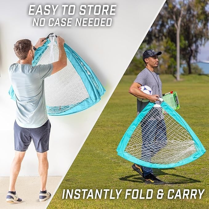 Portable Soccer Goals for Kids-Light Blue- 4x3 Ft Pop up net Go Sports Net