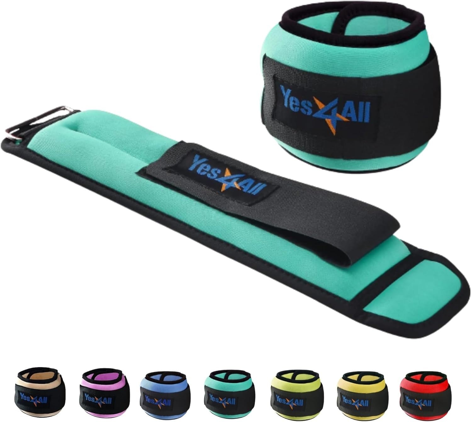 Wrist & Ankle Weights Pair Green Color D-Ring & Large Band 2.5 lbs each