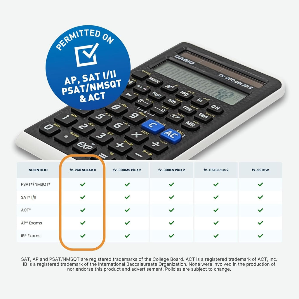 Casio fx-260 Solar II Scientific Calculator | 10-Digit Display | Fraction & Trig